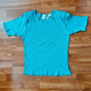 4/$15 Reitmans aqua t-shirt ribbed top